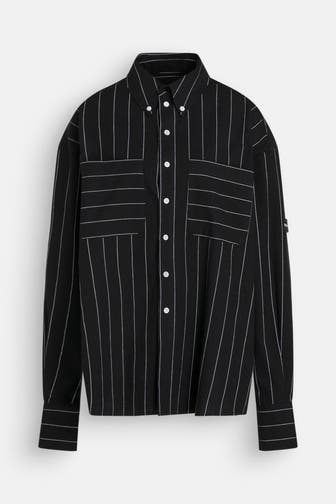 BLACK PALMS Bluse 'Brino' schwarz gemustert