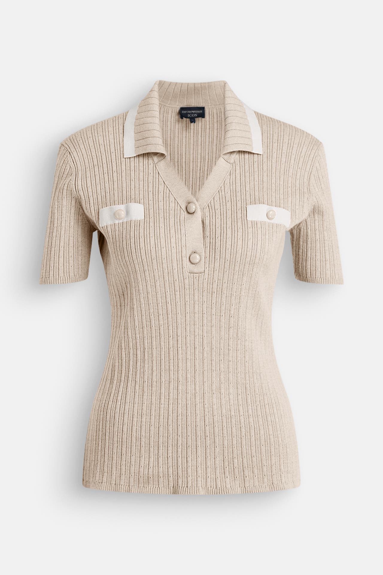 EMPORIO ARMANI Polo-Strickshirt beige, Bild 1