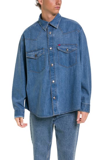 HUGO Jeanshemd 'Elpazo' blau