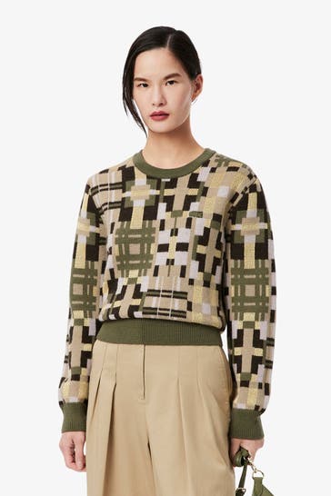 LACOSTE Wollmixpullover gemustert