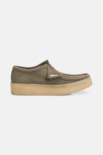 CLARKS Lederschnürer 'Wallabee Cup' steingrau