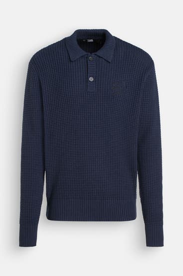 KARL LAGERFELD - Wollmix-Polo navy