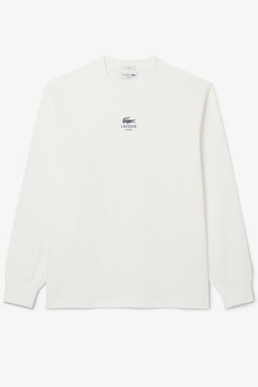 LACOSTE Longsleeve weiß