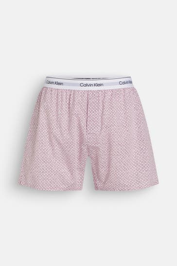CK UNDERWEAR Boxershorts rosa gemustert