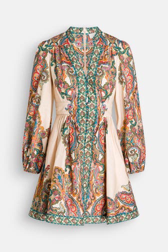 ZIMMERMANN Leinenkleid 'Ottie' gemustert