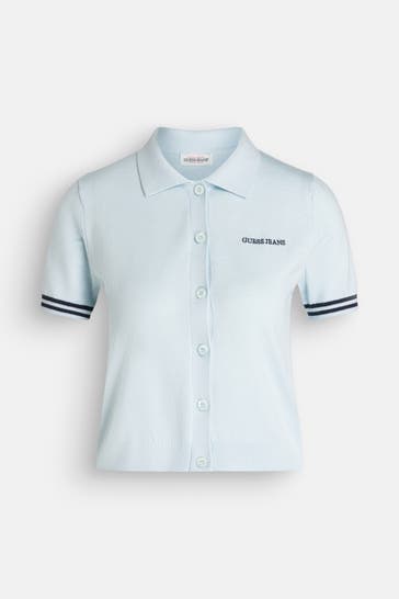 GUESS Strick-Polo hellblau