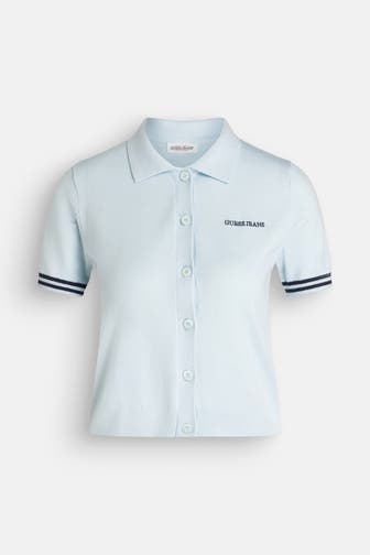 GUESS Strick-Polo hellblau