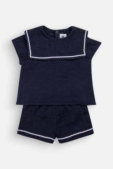 PETIT BATEAU Set: T-Shirt und Shorts navy