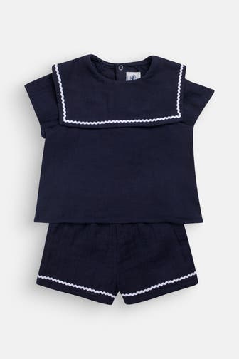 PETIT BATEAU Set: T-Shirt und Shorts navy