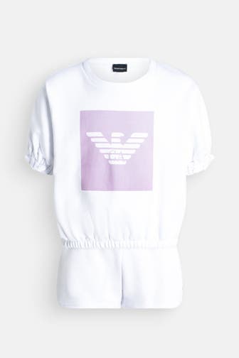 EMPORIO ARMANI Set: Sweatshirt und Sweatshorts weiß