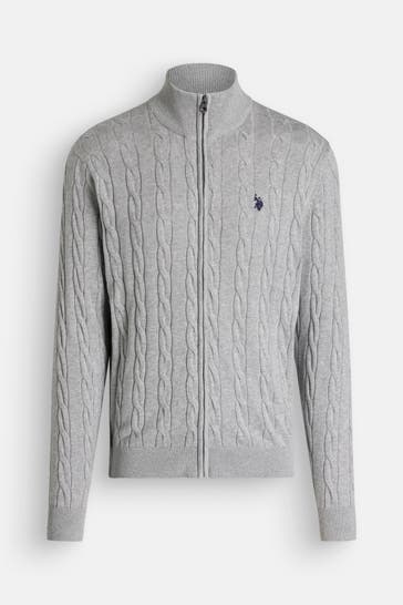 U.S. POLO ASSN. Strickjacke grau