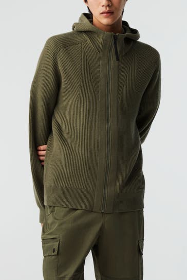 ALPHATAURI Wollmix-Strickjacke oliv