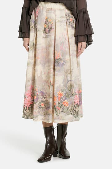 RIANI Patterned Midi Skirt