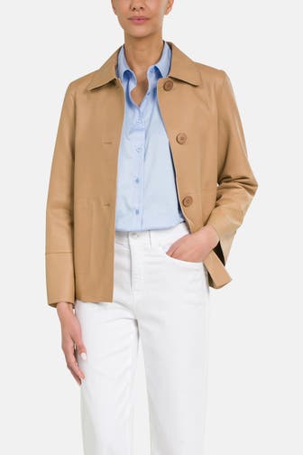 MILESTONE Lederjacke 'Selma' hellbraun