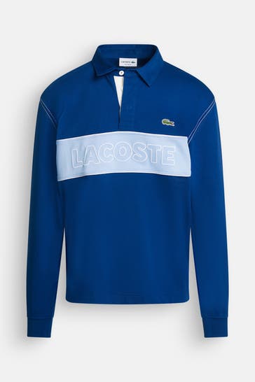 LACOSTE Langarm Polo blau