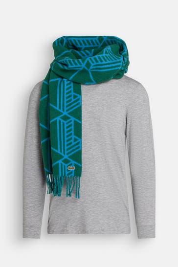 LACOSTE Wollmix-Schal gemustert unisex