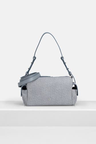 AIGNER Schultertasche graublau