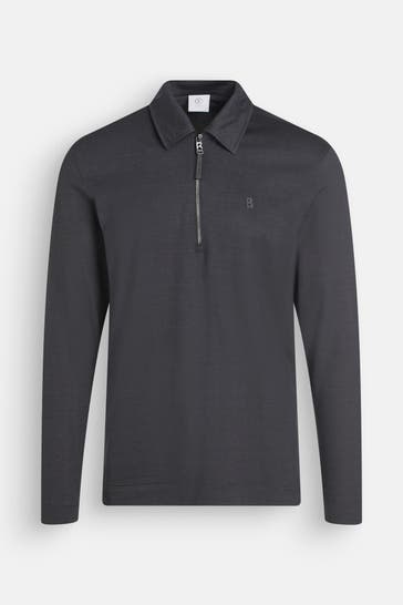 BOGNER Langarm-Polo 'Bailey' dunkelgrau