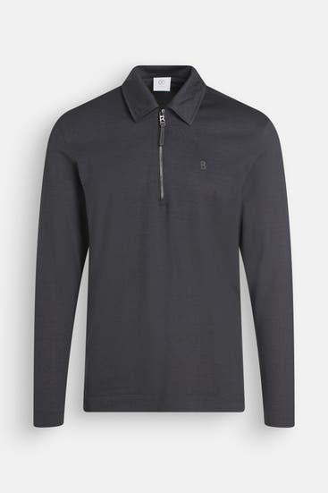 BOGNER - Langarm-Polo 'Bailey' dunkelgrau