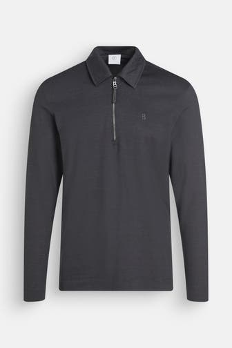 BOGNER Langarm-Polo 'Bailey' dunkelgrau