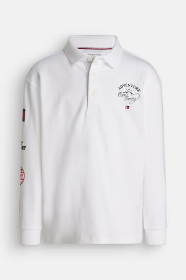 TOMMY HILFIGER Langarm-Polo weiß