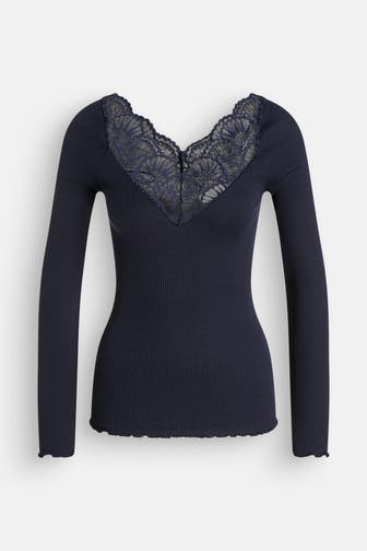 ROSEMUNDE Spitzen-Longsleeve 'Beatha' dunkelblau