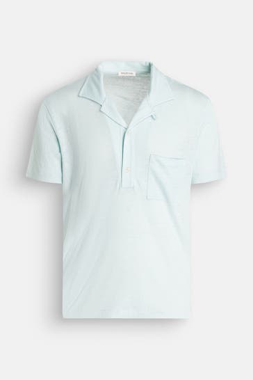 PHIL PETTER Leinen-Poloshirt aqua