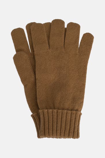 LACOSTE Woll-Handschuhe camel