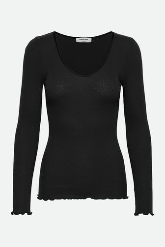 ROSEMUNDE Wollmix-Longsleeve schwarz
