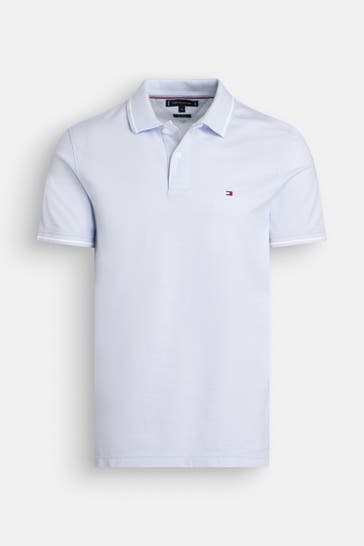 TOMMY HILFIGER Polo-Shirt hellblau meliert