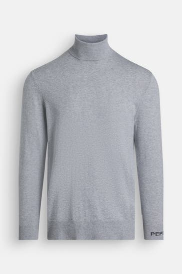 PEPE JEANS Rollkragenpullover 'New Andre' hellgrau