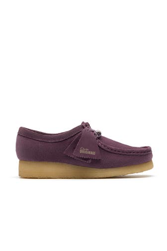 CLARKS Lederschnürer 'Wallabee' pflaume