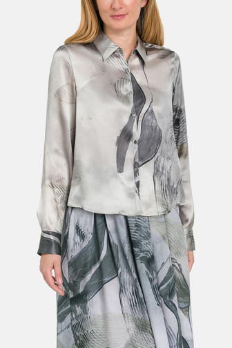 0039 ITALY Seidenmix-Bluse gemustert