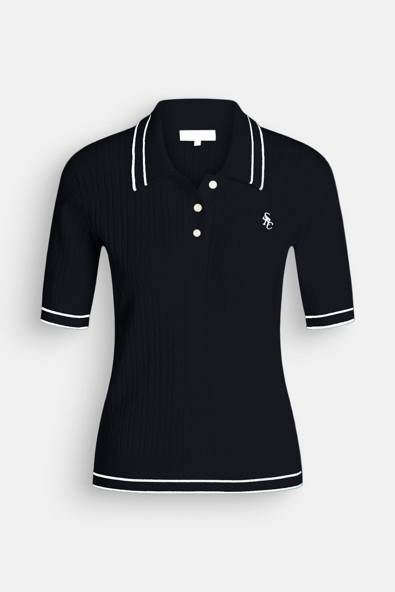 SPORTY & RICH Polo-Shirt schwarzblau, Bild 1