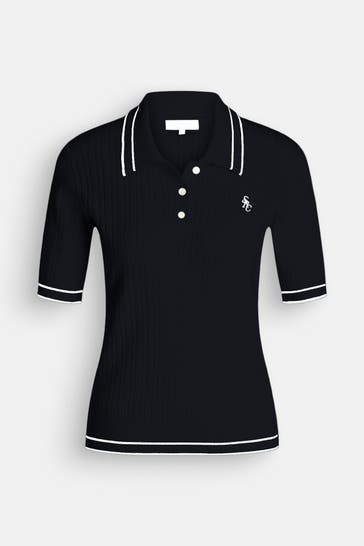 SPORTY & RICH Polo-Shirt schwarzblau