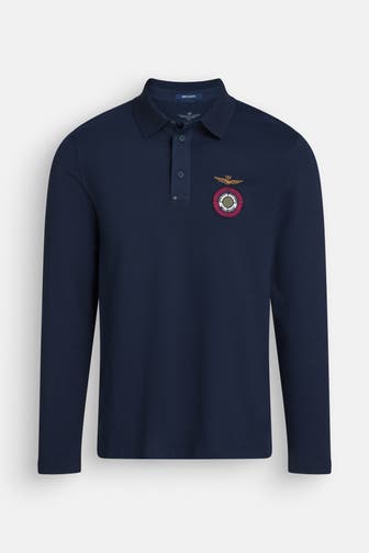 AERONAUTICA MILITARE Langarm-Polo dunkelblau