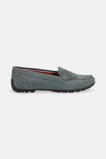 GEOX Leder-Slipper 'Kosmopolis' graublau