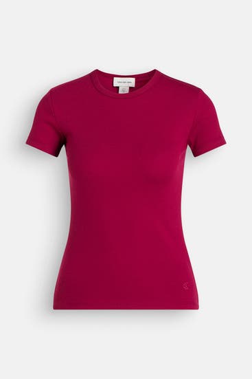 CALVIN KLEIN - T-Shirt dunkelrot