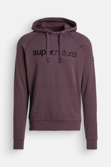 SUPER.NATURAL Wollmix-Hoodie aubergine