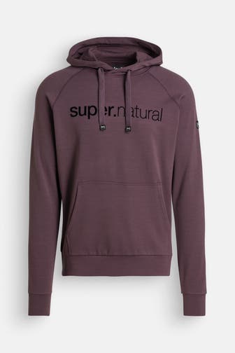 SUPER.NATURAL Wollmix-Hoodie aubergine