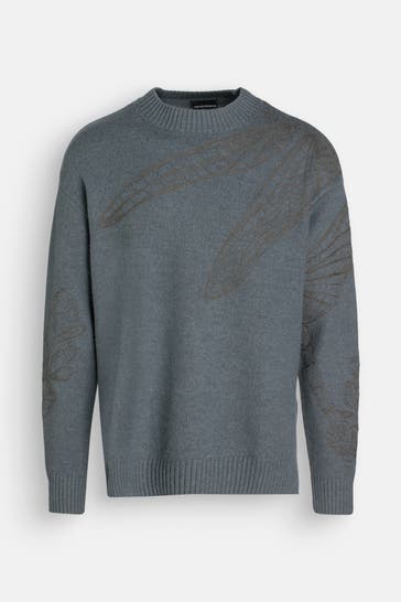 EMPORIO ARMANI Wollmix-Pullover petrol