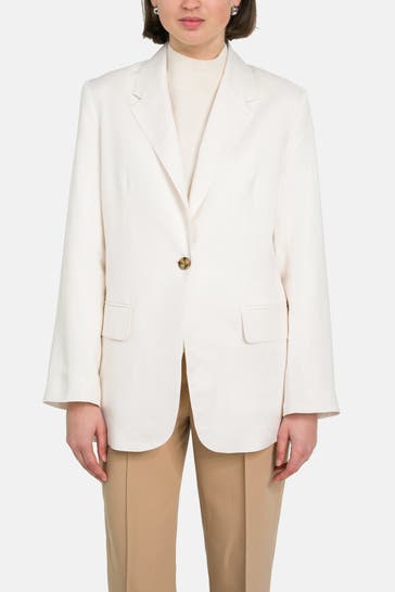 SOAKED Leinenmix-Blazer weiß