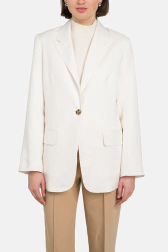 SOAKED Leinenmix-Blazer weiß