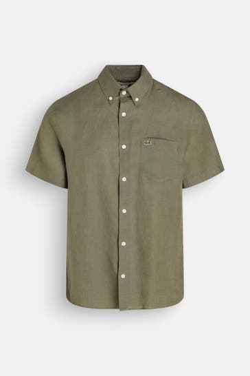 LACOSTE Leinen-Kurzarmhemd Regular Fit