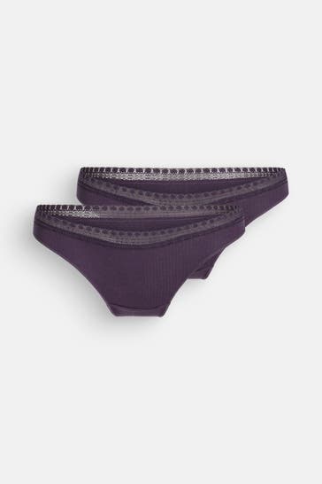 SLOGGI 2er-Pack Slips 'Brazil' dunkellila