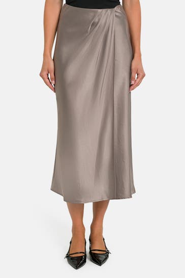 GUESS Satin-Rock 'Anastasia' graugrün