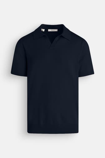 SELECTED Strick-Polo nachtblau