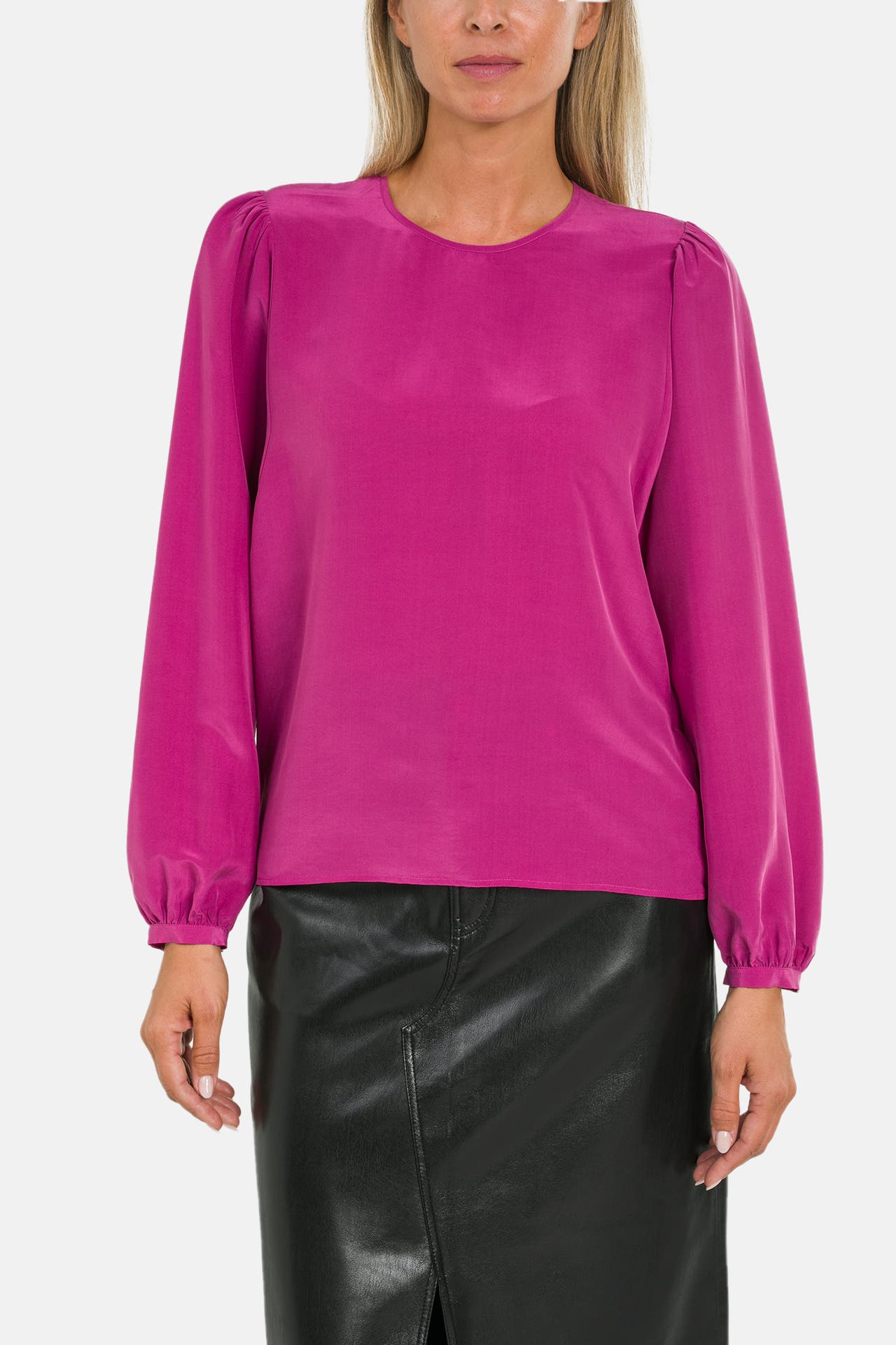 BOSS Seidenmix-Bluse 'Irenne' magenta, Bild 1