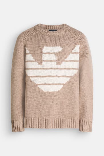 EMPORIO ARMANI Schurwollmix-Pullover 'Maglia' beige