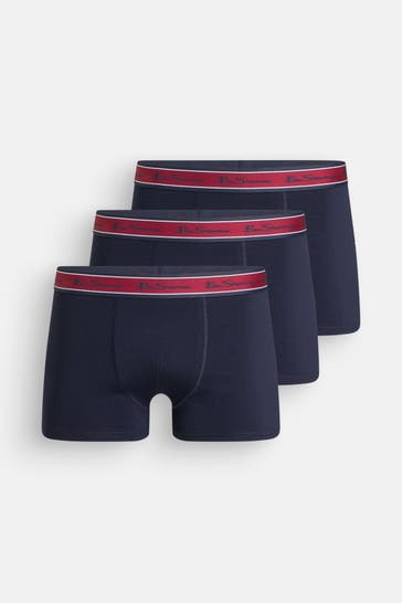BEN SHERMAN 3er-Pack Boxer Trunks dunkelblau